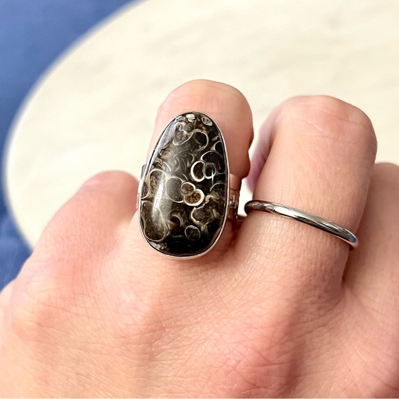 Jay King Jewelry - Jay King Turtella | Turritella Fossil Jasper Sterling Silver Wide Band Ring